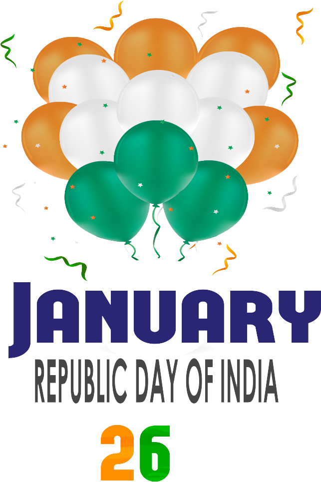 Republic Day India Balloons Celebration PNG Image