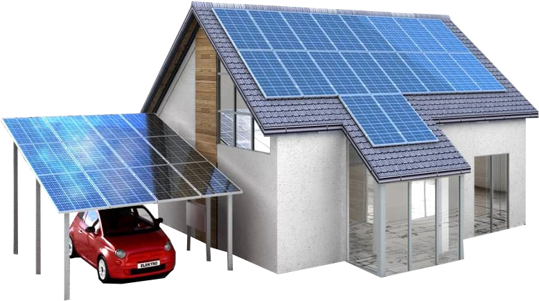 Residential Solar Panelsand Carport PNG Image