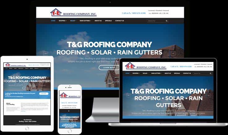 Responsive Web Design Roofing Company PNG Image