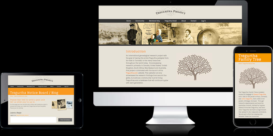 Responsive Website Design Tregurtha Project PNG Image