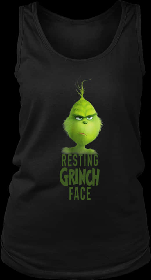 Resting Grinch Face Tank Top PNG Image