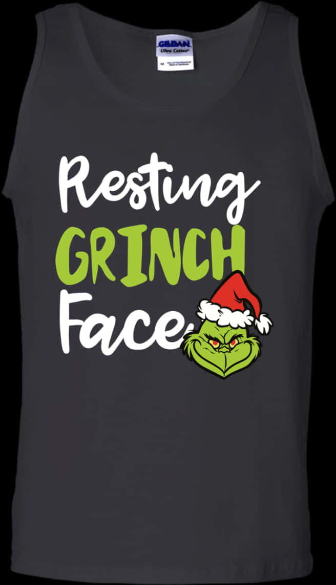 Resting Grinch Face Tank Top PNG Image