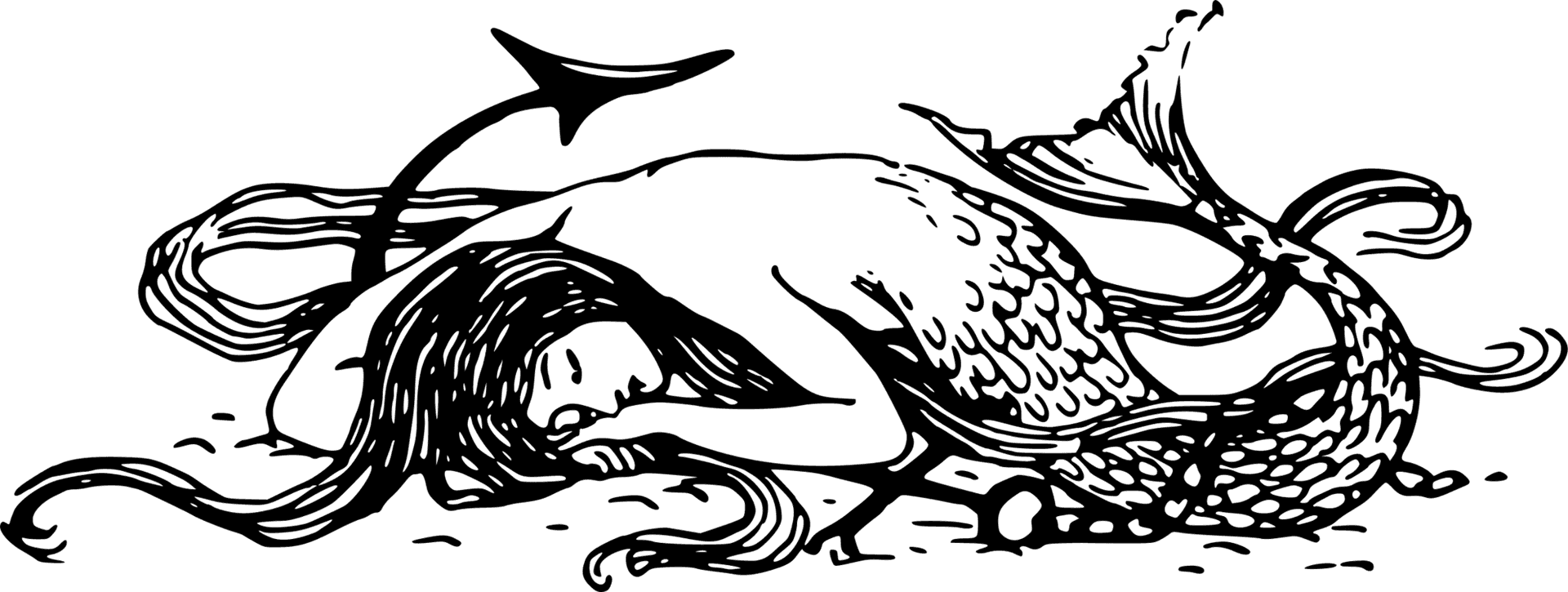 Resting Mermaid Clipart PNG Image