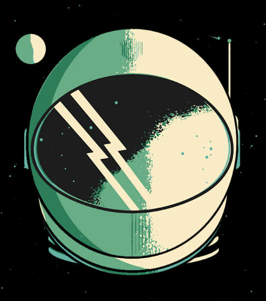 Retro Astronaut Helmet Vector Art PNG Image