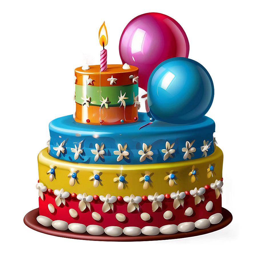 Retro Birthday Cake Png Vkw PNG Image