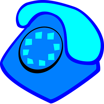 Retro Blue Phone Icon PNG Image