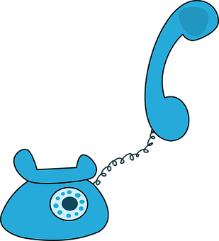 Retro Blue Rotary Phone PNG Image