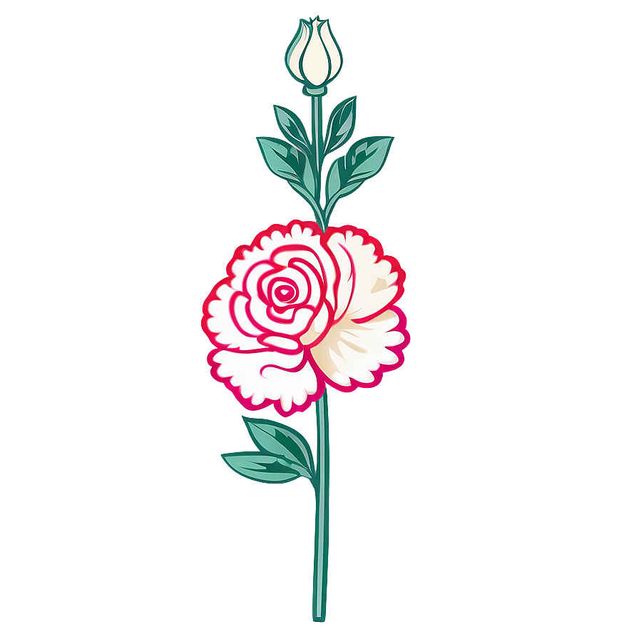 Retro Carnation Symbol Png Fcg39 PNG Image