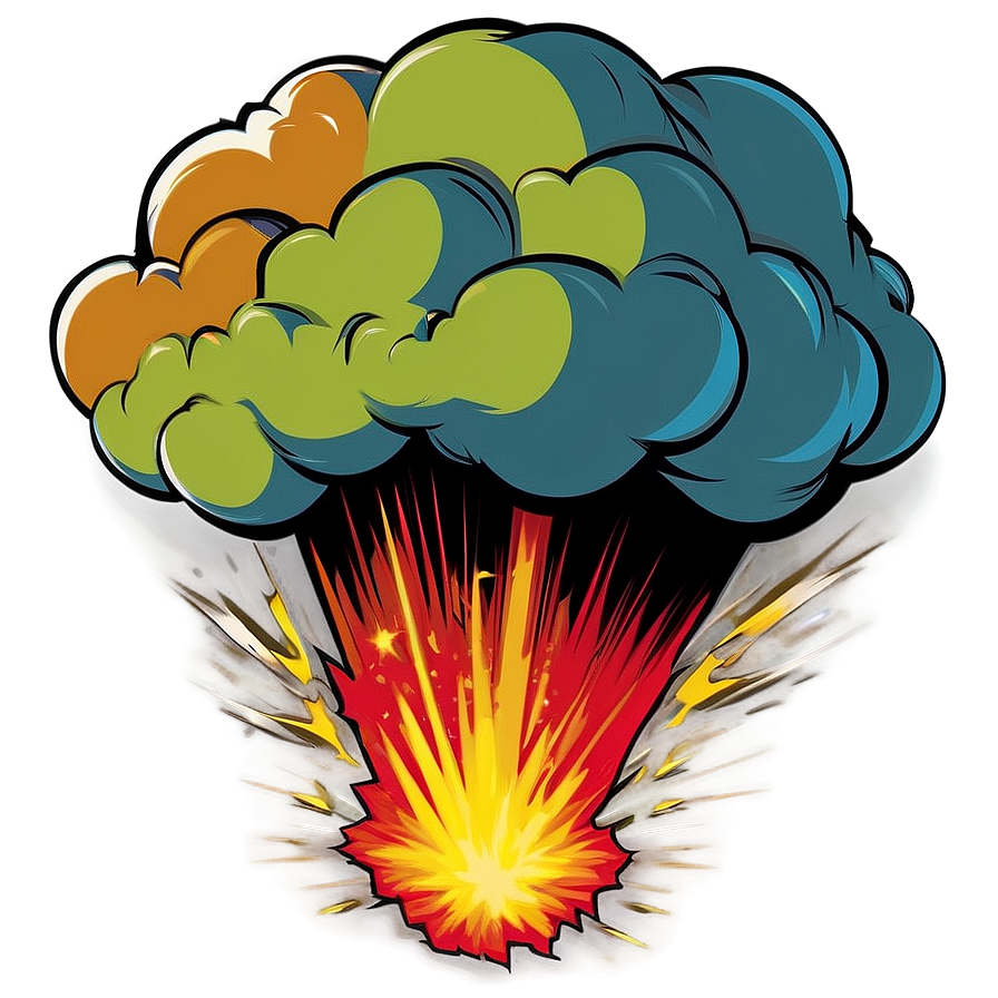 Retro Cartoon Explosion Png Ajx PNG Image