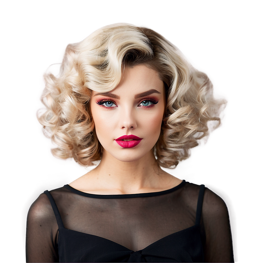 Retro Chic Perm Hair Png Jot77 PNG Image