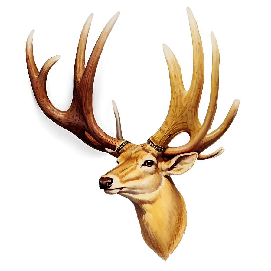 Retro Deer Antler Png 06122024 PNG Image