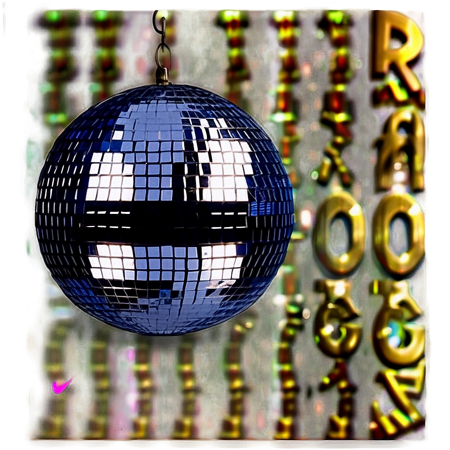 Retro Disco Ball Sparkle PNG Image