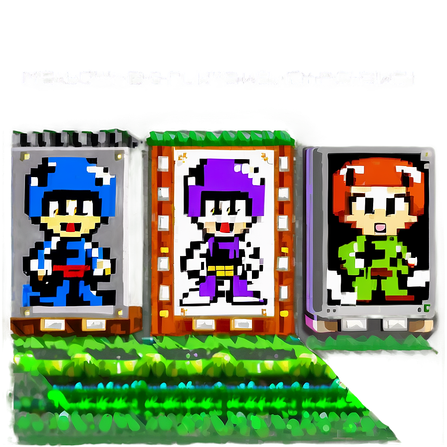 Retro Game Characters Png Hta PNG Image