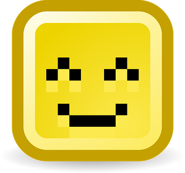 Retro Happy Face Pixel Art PNG Image