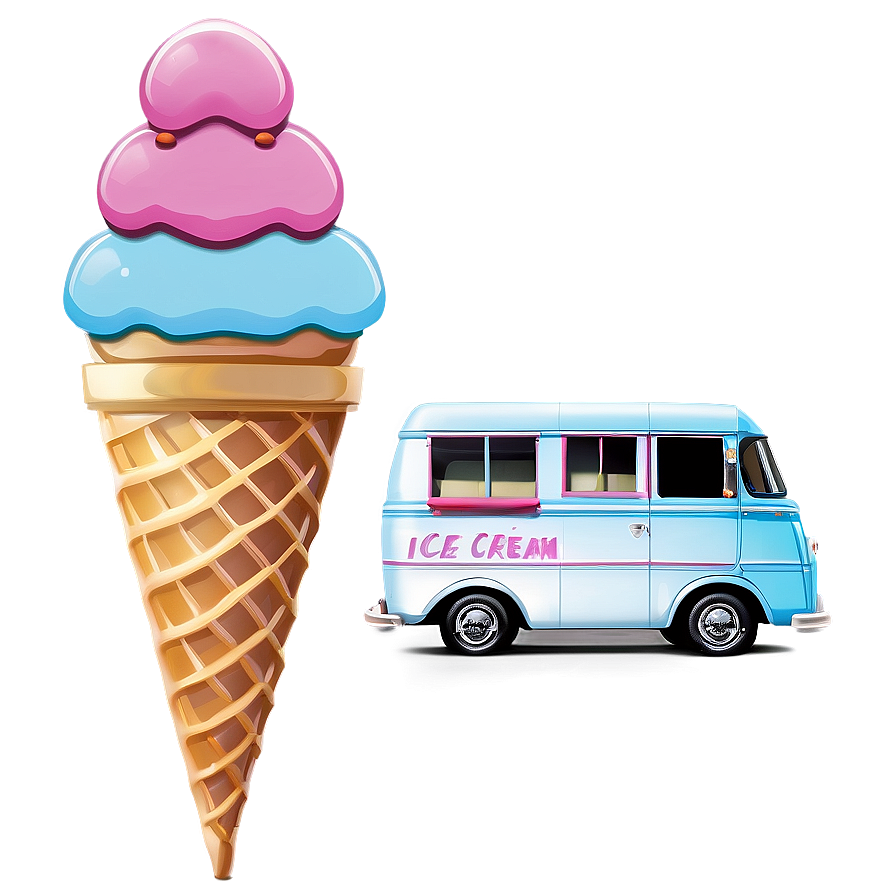 Retro Ice Cream Van Png 06122024 PNG Image