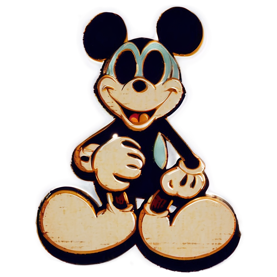 Retro Mickey Mouse Silhouette Png 06202024 PNG Image