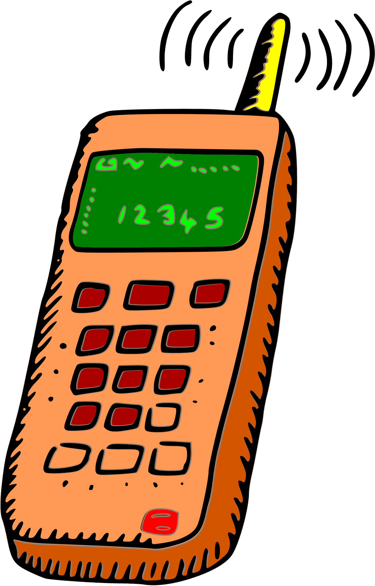 Retro Mobile Phone Clipart PNG Image