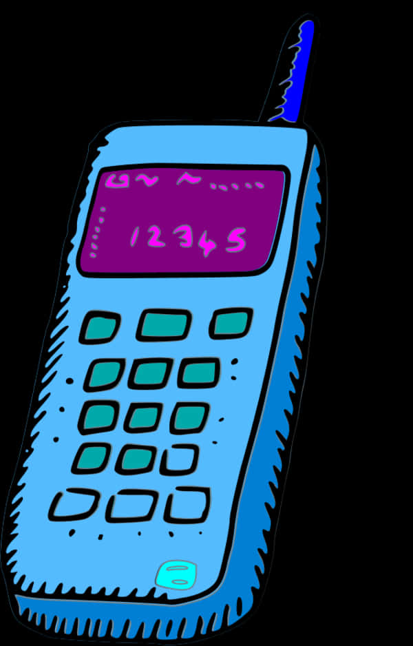 Retro_ Mobile_ Phone_ Illustration PNG Image