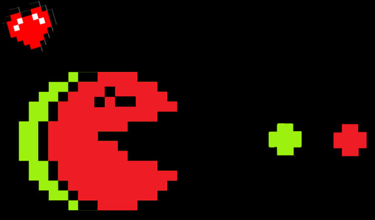 Retro Pacman Pixel Art PNG Image