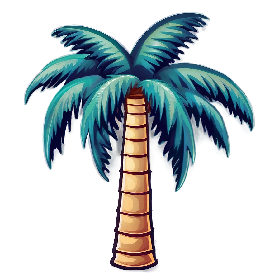 Retro Palm Tree Emoji Png Rba PNG Image