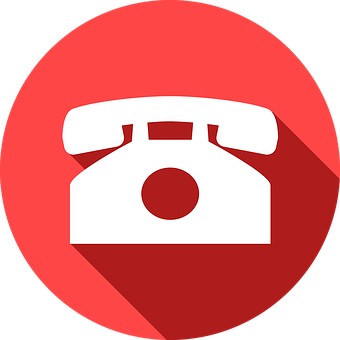 Retro Phone Icon Red Background PNG Image