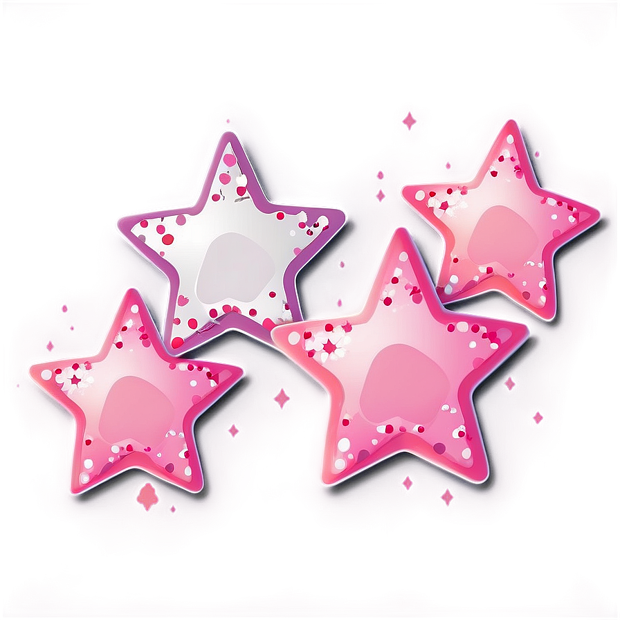 Retro Pink Stars Png Scv27 PNG Image