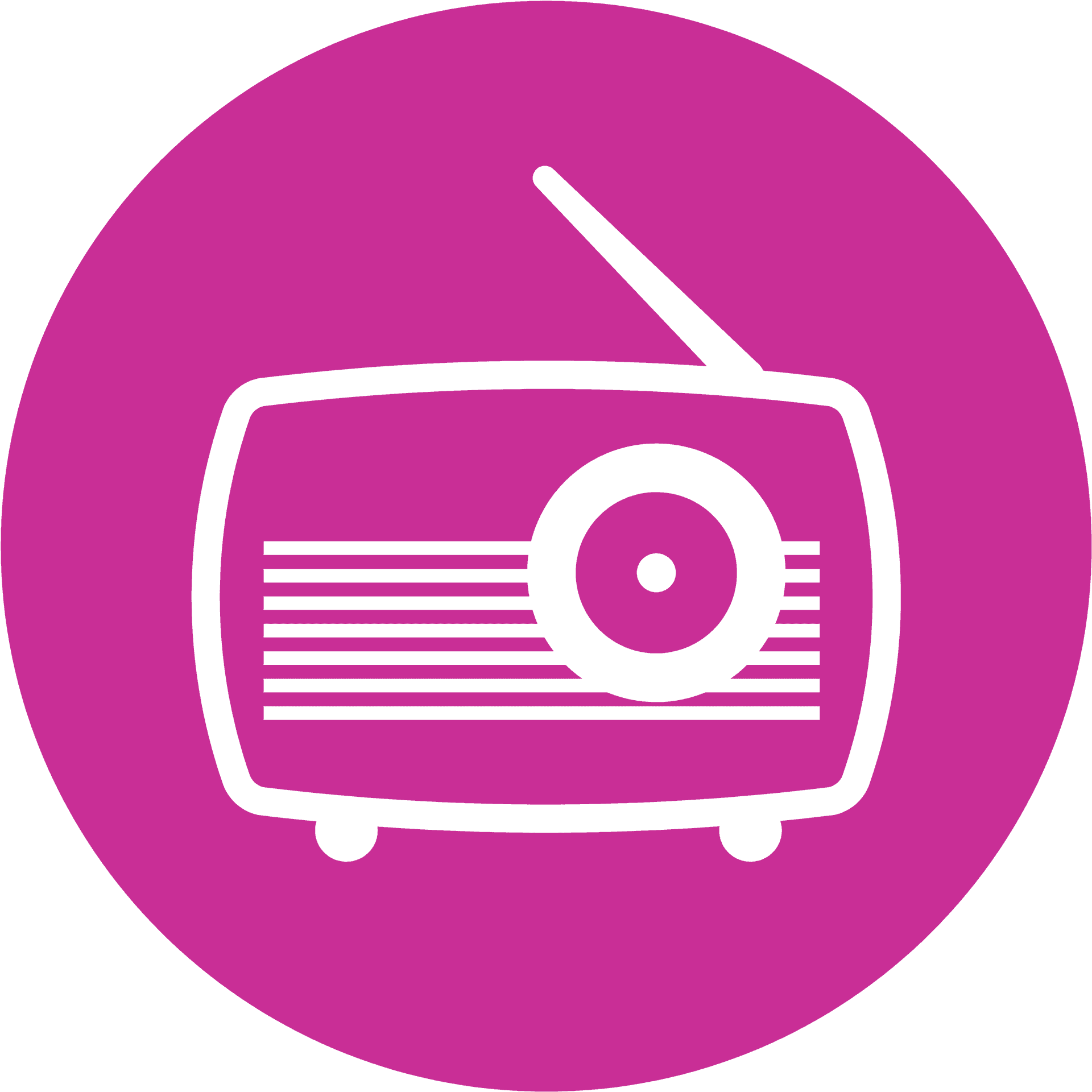 Retro Radio Icon Pink Background PNG Image