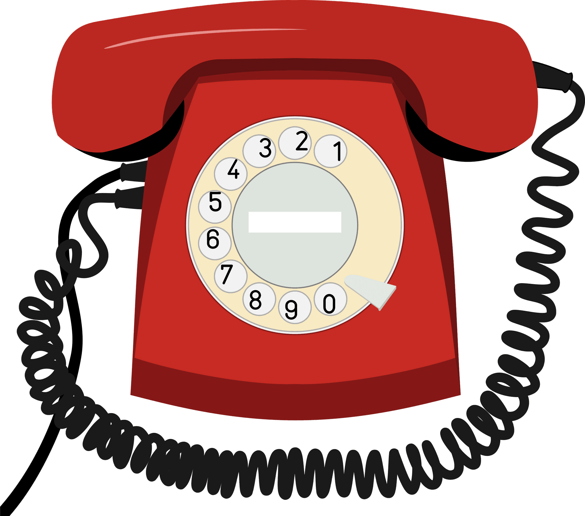 Retro Red Rotary Phone Clipart PNG Image