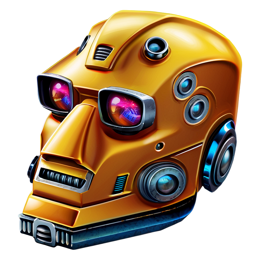 Retro Robot Head Png Vyc PNG Image