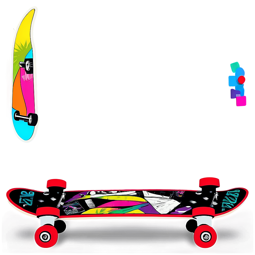 Retro Skateboard Deck Graphic Png 25 PNG Image