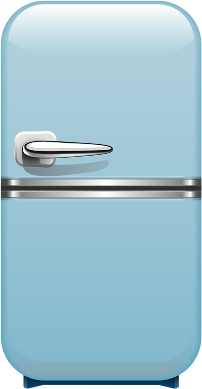 Retro Style Blue Refrigerator PNG Image