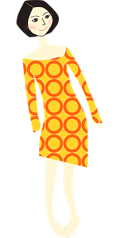 Retro Style Cartoon Woman PNG Image