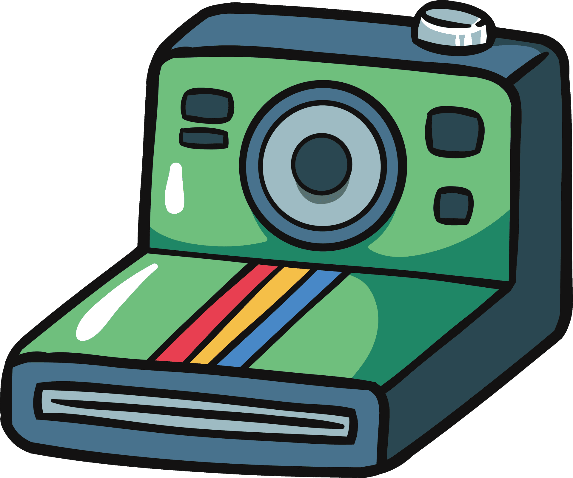 Retro Style Instant Camera Vector PNG Image