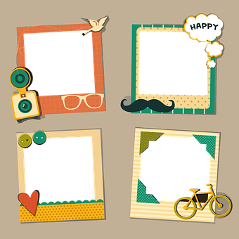 Retro Style Photo Frames Vector PNG Image