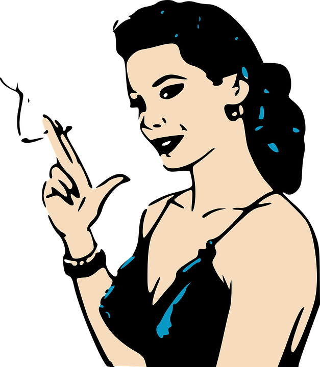 Retro Style Smoking Lady PNG Image