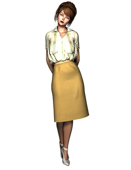 Retro Style3 D Character PNG Image