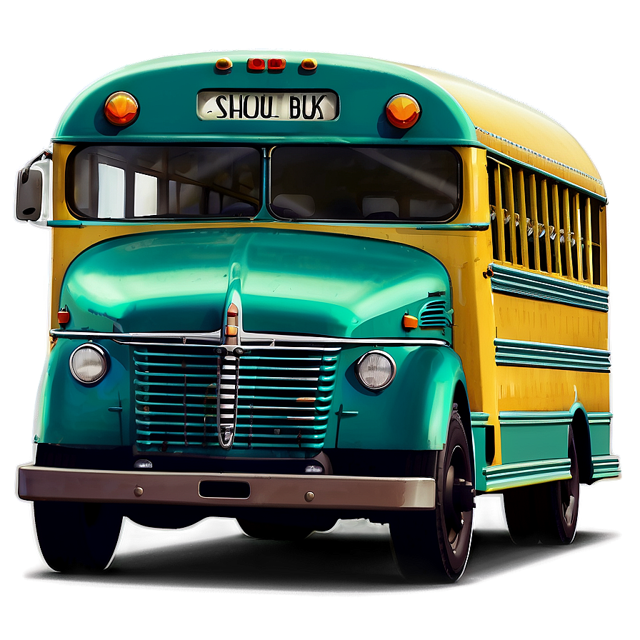 Retro Styled School Bus Png Ahf19 PNG Image