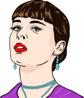 Retro Styled Woman Illustration PNG Image