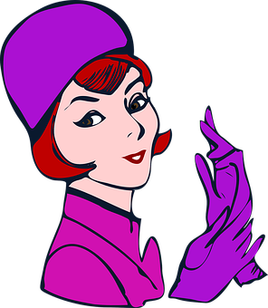 Retro Styled Woman Illustration PNG Image