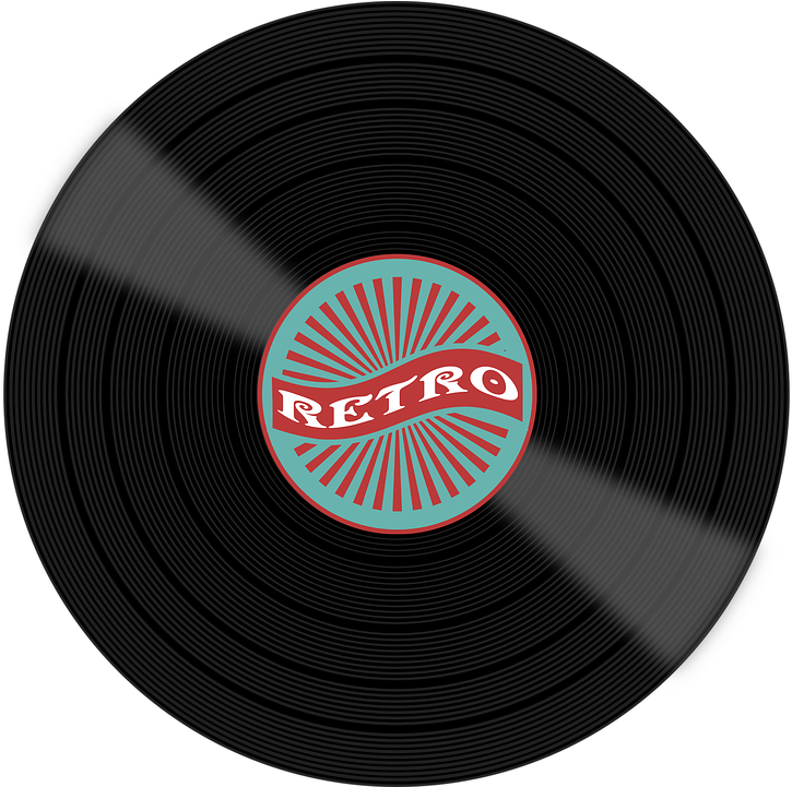 Retro Vinyl Record PNG Image