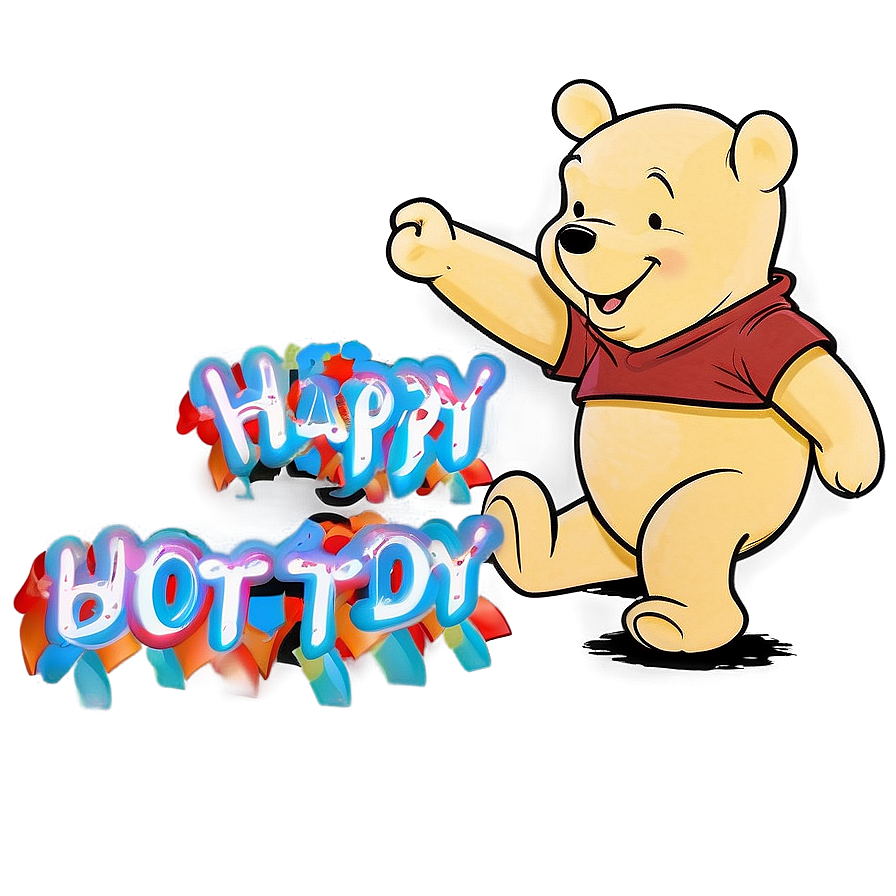 Retro Winnie The Pooh Birthday Png 06212024 PNG Image