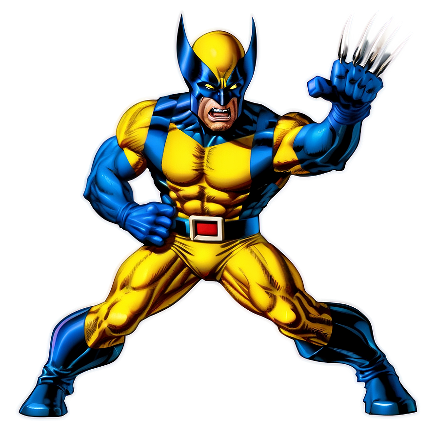 Retro Wolverine Costume Png Vlv PNG Image