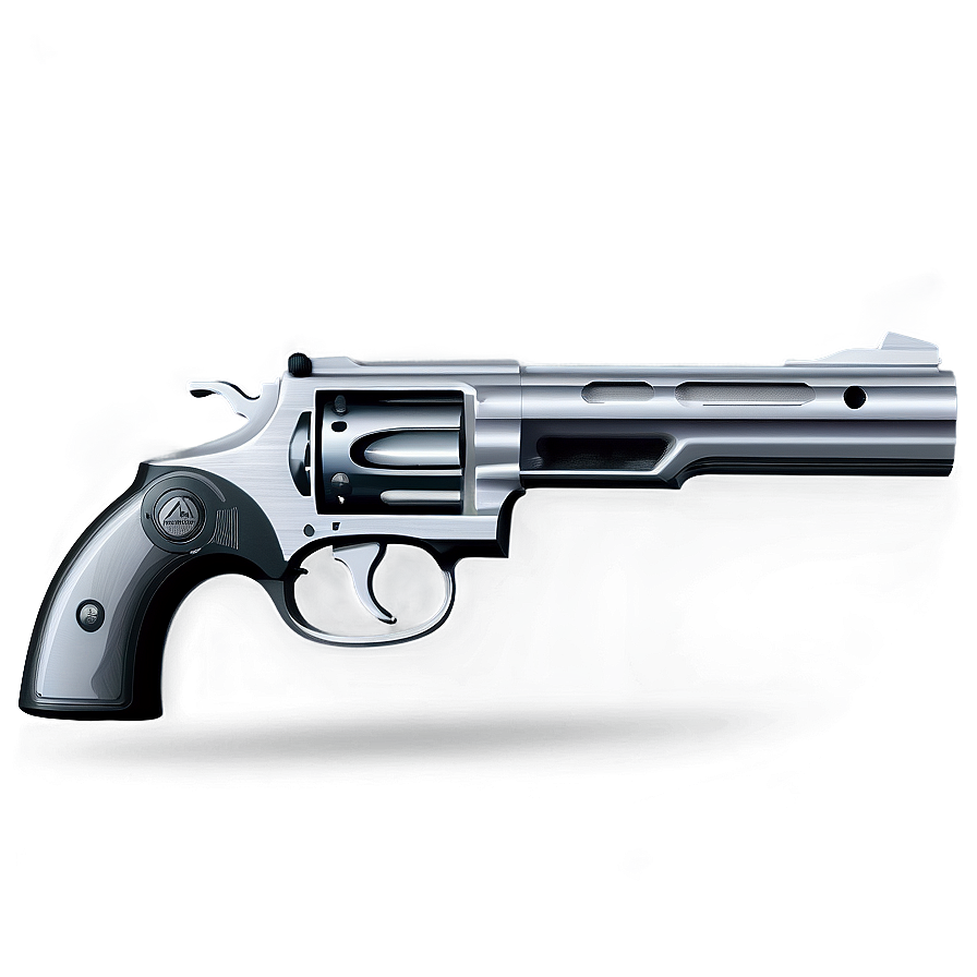 Revolver In Black And White Png Qwn PNG Image