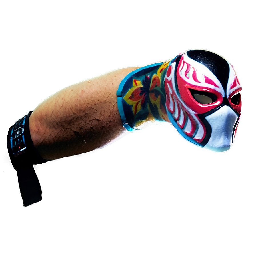 Rey Mysterio Wrestling Mask Arm PNG Image