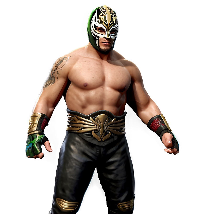 Rey_ Mysterio_ Wrestling_ Pose PNG Image