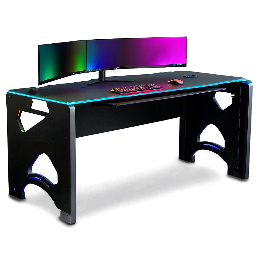 Rgb Lighting Gaming Desk Png 06212024 PNG Image