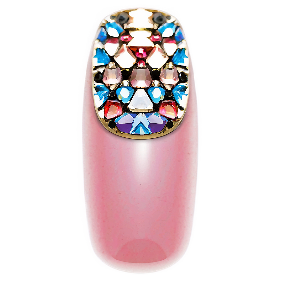 Rhinestone Single Acrylic Nail Png Vnf65 PNG Image