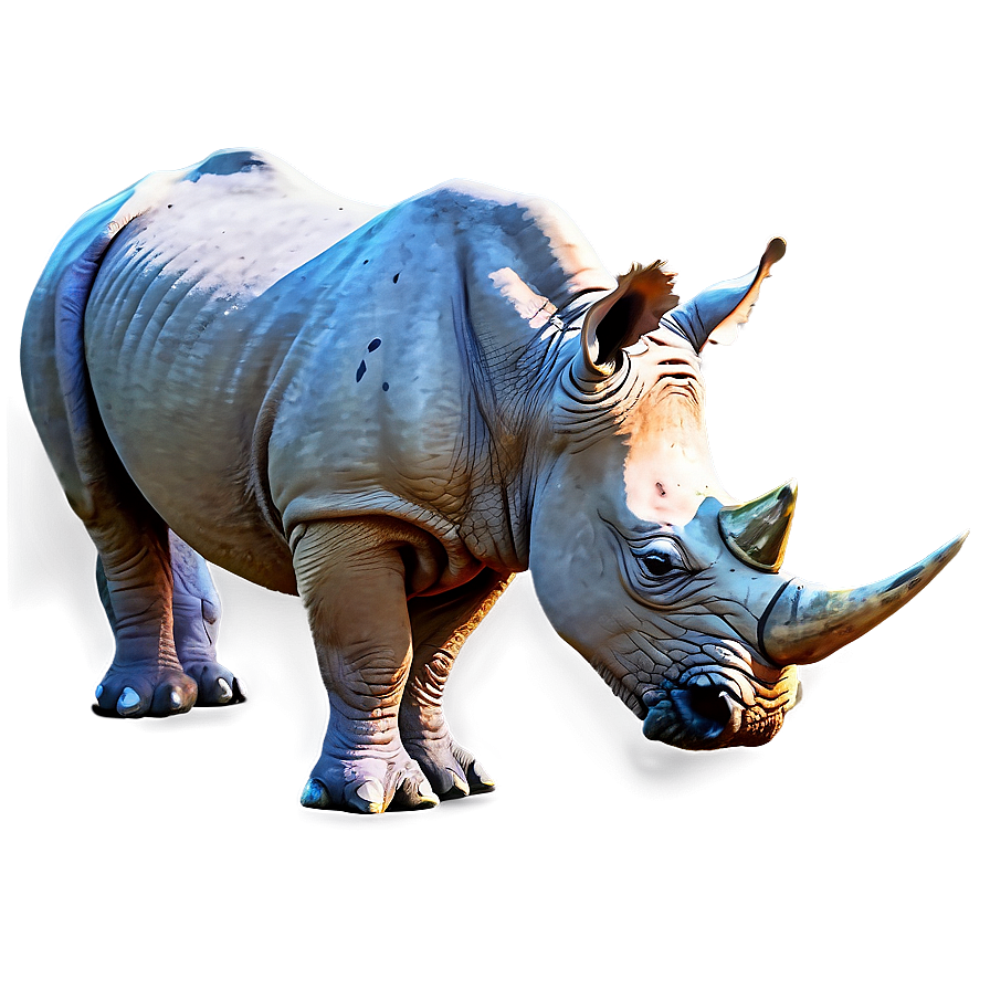 Rhino In Sunset Landscape Png Icp PNG Image