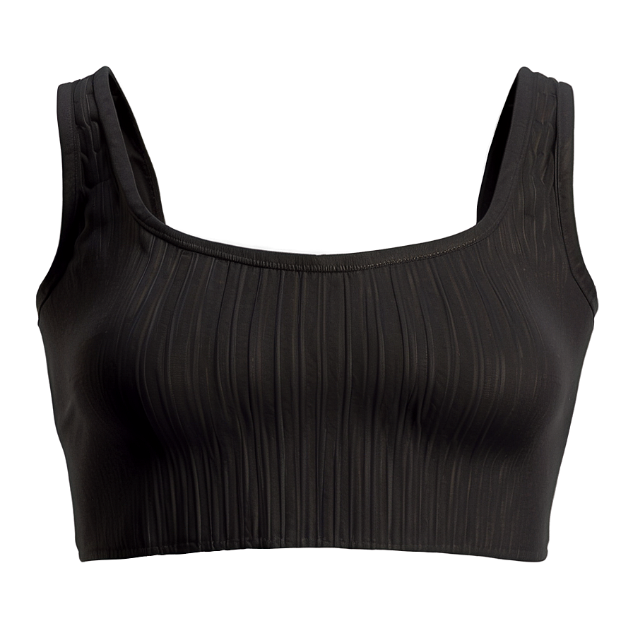 Ribbed Black Crop Top Png Goc98 PNG Image