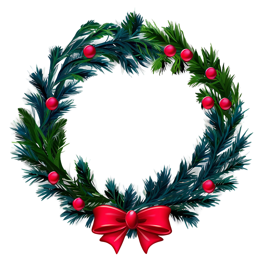 Ribbon Christmas Wreath Png Vvp4 PNG Image